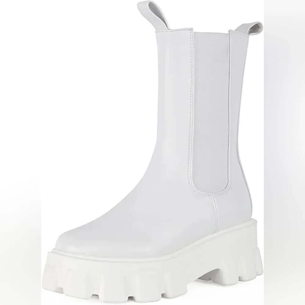 (C-2764) READYSALTED Rota Women's Mid Calf Cleated Chunky Platform Sz 5